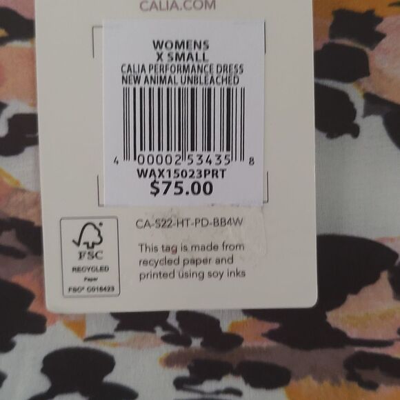 CALIA Performance Dress New Animal Unbleached  Sz XS  NWT - Picture 5 of 12